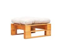 Bois Repose-pied Palette de Jardin et Coussin Rouge Table Basse Salon vidaXL