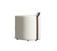 Repose Pied Petit Tabouret carré de Salon Luxe léger, Meuble Moderne, Coiffeuse, Sac Souple Portable, Bas, Banc à Chaussures, Ottoman(White Brown)