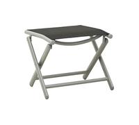 Repose pied pliable noir et argenté textilène et aluminium