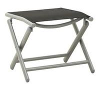 Repose pied pliable noir et argenté textilène et aluminium Noir et argenté G