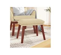 vidaXL Repose-pied Pouf de Salon Tabouret de Canapé Meuble de Salle de Séjour Tabouret de Salon Intérieur Crème 45x29,5x35 cm Tissu Crème G