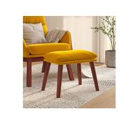 vidaXL Repose-pied Pouf de Salon Tabouret de Canapé Meuble de Salle de Séjour Tabouret de Salon Intérieur Jaune Moutarde 45x29,5x35 cm Velours Jaune G
