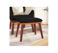 vidaXL Repose-pied Pouf de Salon Tabouret de Canapé Meuble de Salle de Séjour Tabouret de Salon Noir 45x29,5x35 cm Tissu et Similicuir Noir G