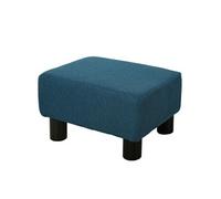 HOMCOM Pouf Repose-Pied Tabouret Bas en Tissu de Lin capacité de Charge 110 Kg 40 x 30 x 24 cm Bleu foncé
