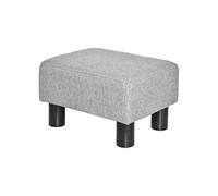 Repose-pied pouf tabouret style contemporain max. 150 Kg tissu gris clair chiné