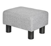 Repose-pied pouf tabouret style contemporain max. 150 Kg tissu gris clair chiné