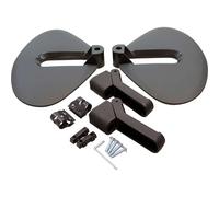 Polisport 8640400005 Kit Repose-Pieds Guppy Junior, rétractables et réglables avec plaques et Protections pour protéger Les Pieds des Enfants, pour Guppy Porte-Bagages et MIK-HD, Ø14-28 mm, Noir