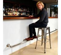 Repose pied Rampe De Pied Pour Bar, 9 8 7 6 5 4 3 2 1 M Kit De Rampe De Pied Sous Comptoir Commercial - Supports De Repose-pieds Muraux En Acier Inoxydable(L 16.5ft/503cm)