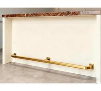 Repose pied Repose-pieds Mural De Bar, Barre De Comptoir De Remplacement En Acier Inoxydable Tube Carré Pour Cuisine/Balcon/Terrasse/Restaurant Commercial(Gold,L 80cm/2.6ft)