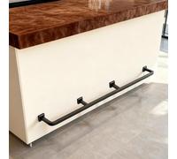 Repose pied Repose-pieds Pour Bar Sous-comptoir 9 8 7 6 5 4 3 2 1 M Noir, Rampe De Pied De Taverne Murale En Tube Carré Pour Îlot De Cuisine/Salle De Jeux/Commercial(18ft/549cm)