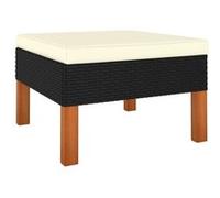 Vidaxl Repose-Pied Résine Tressée Et Bois D'eucalyptus Massif