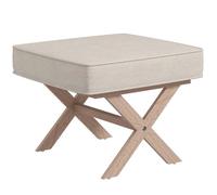 Repose pied salon HOMCOM ottoman pouf salon tabouret de canapé rectangulaire en tissu avec siège rembourré - beige