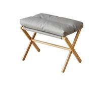 Repose Pied Salon Repose-Pieds Pliable en Bambou avec Coussin Moelleux - Portable for Le Bureau et la Maison, Design Compact, mobilier(Grey)
