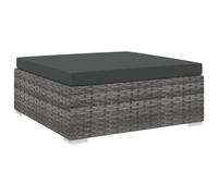 Repose-Pied Sectionnel 1 Pc Avec Coussin Résine Tressée Gris Gris