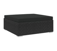 Repose-Pied Sectionnel 1 Pc Avec Coussin Résine Tressée Noir Noir