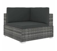 Vidaxl Chaise D'angle 1 Pc Et Coussins Résine Tressée Gris