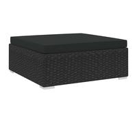 Repose-pied Sectionnel avec Coussin Patio Extérieur Résine Tressée Noir vidaXL