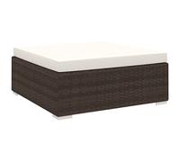 Repose-pied sectionnel en résine tressée marron avec coussin amovible, repose-pied extérieur modulaire pour jardin, terrasse et balcon, cadre en acier robuste, design résistant aux intempéries