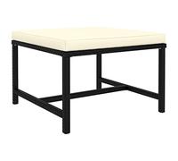 Repose-pied sectionnel en résine tressée noir avec coussin amovible - Piedestal modulaire pour salon de jardin, table basse extérieure résistante aux intempéries, cadre en acier durable, 60x60x32 cm