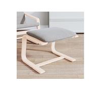 vidaXL Repose-pied / Tabouret avec coussin – Cadre en bois, tissu gris clair – Moderne
