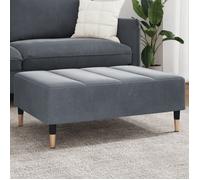 Repose-pied - VIDAXL - 77x55x31 cm - Velours - Gris foncé - Design contemporain