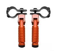 Repose-pieds arrière pliants usinés CNC avec barre de support pour moto et vélo électrique compatible avec différents tubes de cadre et boulons de montage (orange)