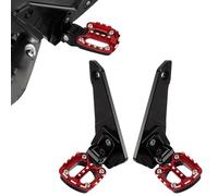 Repose Pieds Arrière Rabattables pour X-ADV 750 Forza 750 NC 750 2021 2022 2023 2024 2025,PSLER Pédale Arrière pour Passager Ensemble de Moto en Aluminium CNC,Peut Être Plié à 90 Degrés(Noir-Rouge)