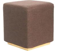 Repose-pieds avec assise rembourrée en mousse, petit repose-pieds ottoman, moderne, carré, rembourré, marron, 34 x 30 cm