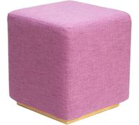 Repose-pieds avec assise rembourrée en mousse, petit repose-pieds ottoman, moderne, carré, rembourré, rose, 34 x 30 cm