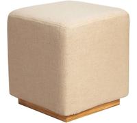 Repose-Pieds avec Siège Rembourré en Mousse, Petit Siège Repose-Pieds Ottoman, Pouf De Vanité Rembourré Carré Contemporain Moderne,Beige,34x38cm