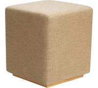 Repose-Pieds avec Siège Rembourré en Mousse, Petit Siège Repose-Pieds Ottoman, Pouf De Vanité Rembourré Carré Contemporain Moderne,Light Khaki,34x38cm