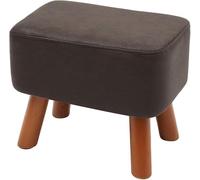 Repose-pieds capitonné - Pouf cube avec pieds en bois massif, facile à nettoyer, repose-pieds pour changement de chaussures, dimensions : 40 x 28 x 34 cm