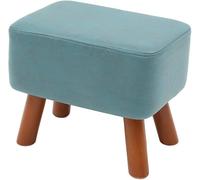 Repose-pieds capitonné - Pouf cube avec pieds en bois massif, facile à nettoyer, repose-pieds pour changement de chaussures, dimensions : 40 x 28 x 34 cm