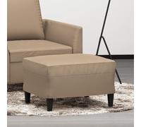 Repose-pieds, cappuccino, en cuir synthétique, marron, 60 x 50 x 41 cm, compact, moderne, scandinave, pour salon, chambre à coucher