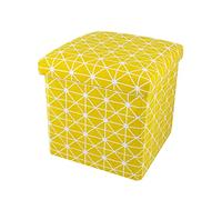 Repose-pieds carré en lin avec rangement - Tabouret polyvalent pour changement de chaussures pour entrée, salon et chambre à coucher - Décoration d'intérieur élégante et fonctionnelle