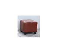 Repose-pieds carré ottoman en cuir ciré à l'huile - Repose-pieds doux - Antidérapant - Facile à nettoyer - Pâte de haricot rouge - 30 x 30 x 30 cm