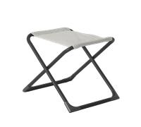 Repose pieds - chico - acier anthracite batyline blanc-beige - l.49xl.61xh.42cm