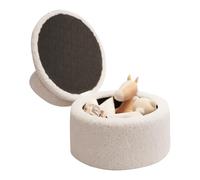Repose-pieds circulaire en velours - Pouf relevable, tabouret de vanité confortable | Unité d'élément de module de dissimulation d'assise rembourrée, cadre de concept de rangement d'assise de salon de