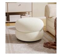 Repose-pieds compact rond en bouclette rembourré en peluche douce pour canapé 35 x 35 x 22 cm décoration d'intérieur élégante et confortable accents de meubles