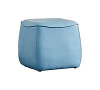 Repose-pieds cube en similicuir jaune - Pouf ottoman en polyuréthane souple pour salon et chambre à coucher, élégant banc à chaussures et tabouret de maquillage, pouf polyvalent