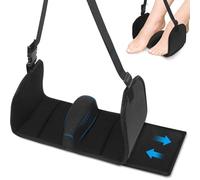 Repose-Pieds D'avion, Hamac de Repose-Pieds Suspendu Réglable, Travel Foot Hommock avec Mousse à Mémoire de Forme, Repose-Jambes D'avion Portable, Essentiels du Voyage, Hamac Repose-Pieds D'avion