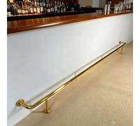 Repose-Pieds de Bar Barre D’Appui pour Pieds Confortable, Structure Acier Inoxydable Antirouille, Tube Doré Finition BrosséE Lisse Comptoirs Espaces Restauration(9.8ft/3m)