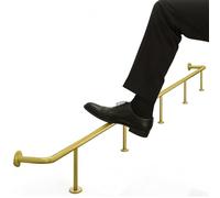 Repose-Pieds de Bar, Barre latérale surélevée et résistante - Repose-Pieds Rond pour Restaurants, Bureaux et Salons, Barre en Tube Noir, Fixation au Sol, 320 cm (10,5 pi) - Finition dorée él