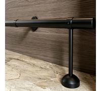 Repose-Pieds de Bar Barre Repose-pieds en Acier Inoxydable avec Supports, Repose-pieds Métal Brossé Îlot Cuisine, Structure Renforcée Installation Sous Comptoir(Black,470cm/15.4ft)