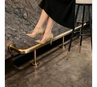 Repose-Pieds de Bar Barre Repose-pieds Robuste en Acier Inoxydable pour Bar, Finition Brossée pour Un Confort Accru, Tube Repose-pieds pour Îlot de Cuisine(Gold,470cm/15.4ft)
