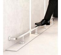 Repose-pieds de Bar Kit de Barre de Maintien Carrée pour les Pieds, Barre de Repose-pieds Tubulaire en Acier Inoxydable, Barre de Marchepied Facile à Installer(Silver,5ft/152cm)