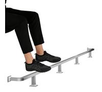 Repose-pieds de bar Kit de Rail de repose-pieds de barre, tige de repose-pieds en métal pour le bureau de cuisine, supports de Support de pied en Tube carré sur pied(Silver,L 590cm/19.4ft)