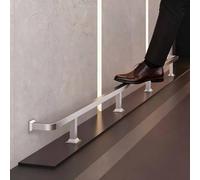 Repose-pieds de Bar Kit de Repose-pieds Carré, Barre de Repose-pieds Tubulaire en Acier Inoxydable, Ensemble de Barres de Maintien Pour Îlot de Cuisine(Silver,3ft/91cm)