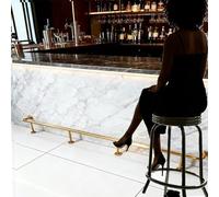 Repose-Pieds de Bar, kit de Repose-Pieds de Bar doré - Rambarde Tubulaire Commerciale de 80 cm avec matériel de Fixation sous comptoir, idéale pour Une Utilisation intérieure/extérieure, dis