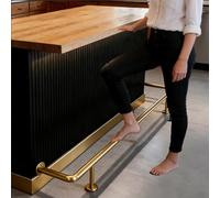 Repose-Pieds de Bar, kit de Repose-Pieds de Bar Haut de Gamme - 1,20 m à 3 m, Repose-Pieds élégant sous comptoir pour îlot de Cuisine, matériel de Montage Complet, Finition Noire et dorée él